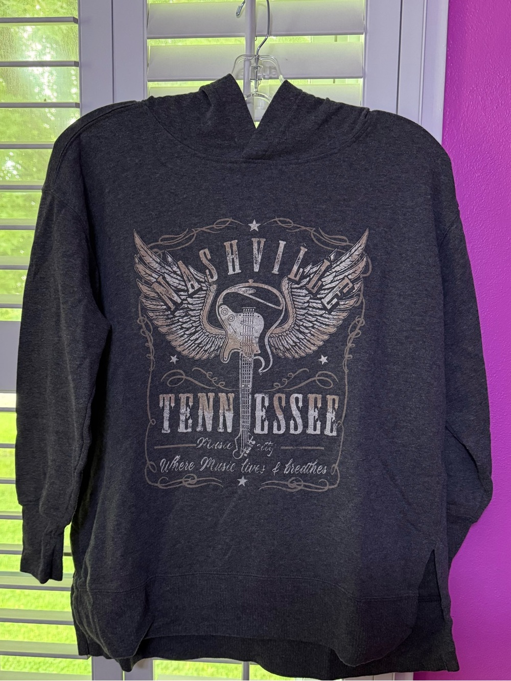 Nashville Tennessee Graphic Hoodie Sweatshirt - Dark Gray